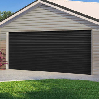 Image: Gliderol Electric Insulated Roller Garage Door from 4291 to 4710mm Wide - Black