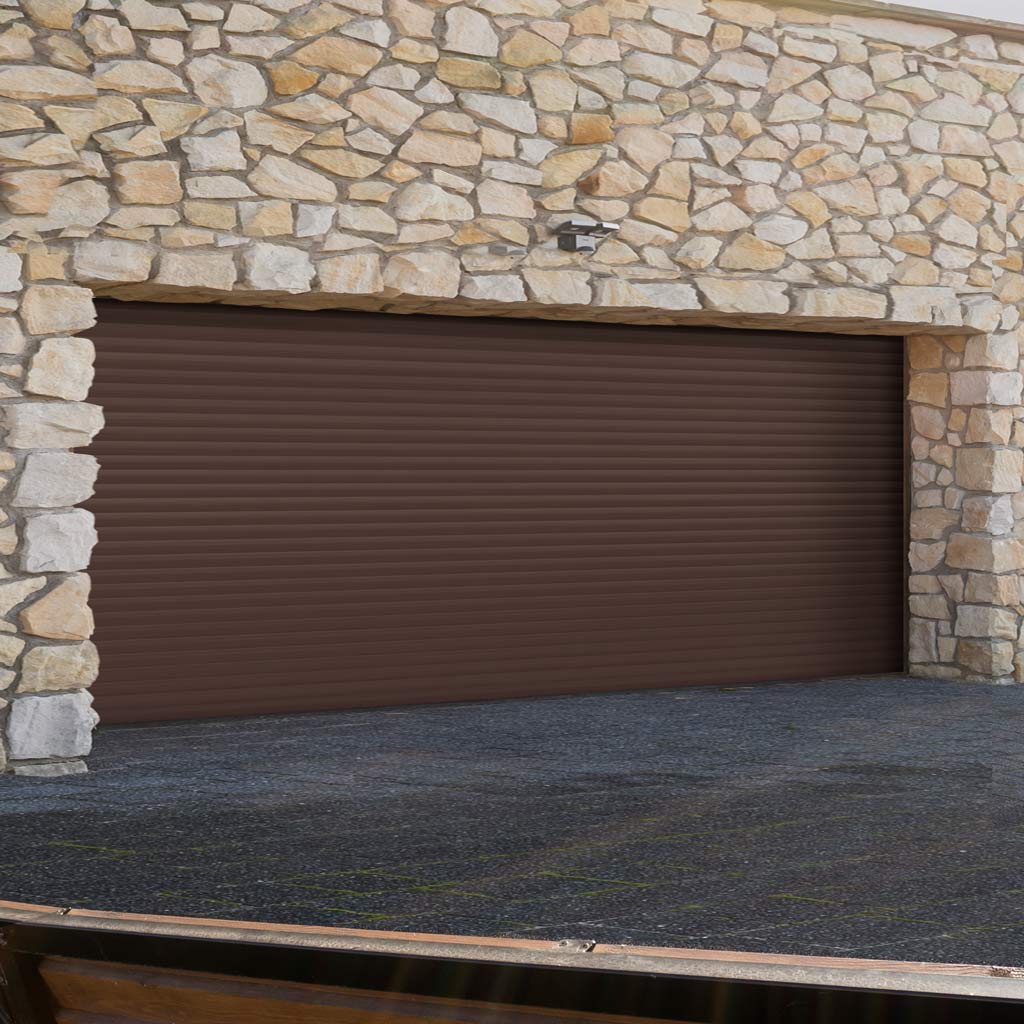 Gliderol Electric Insulated Roller Garage Door from 4711 to 5320mm Wide - Brown