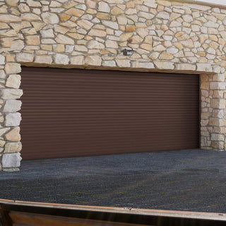 Image: Gliderol Electric Insulated Roller Garage Door from 4711 to 5320mm Wide - Brown