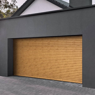 Image: Gliderol Electric Insulated Roller Garage Door from 2147 to 2451mm Wide - Irish Oak