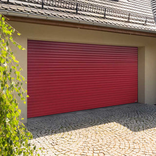 Image: Gliderol Electric Insulated Roller Garage Door from 3360 to 4290mm Wide - Purple Red