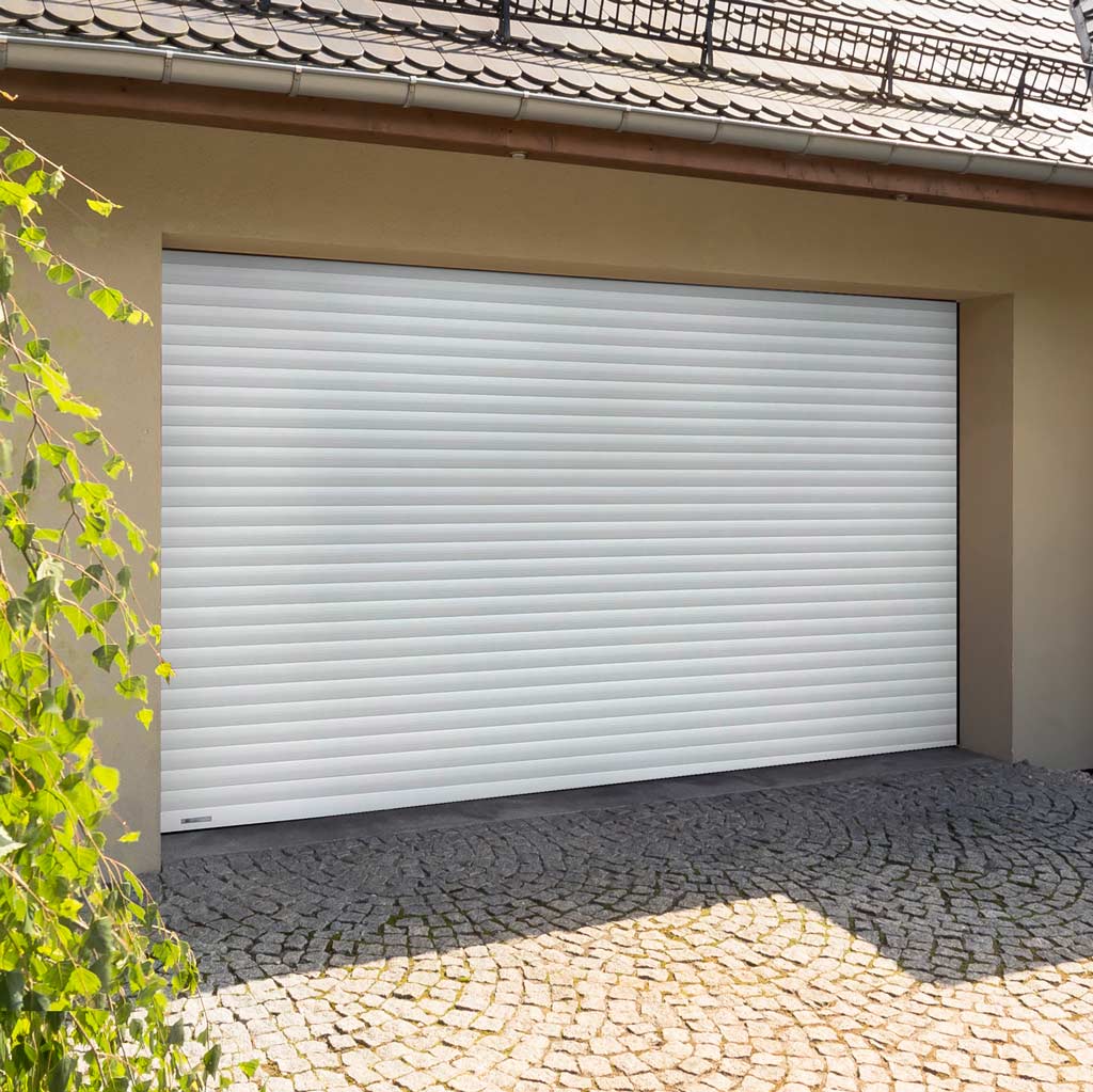 Gliderol Electric Insulated Roller Garage Door from 3360 to 4290mm Wide - Laminated Woodgrain White