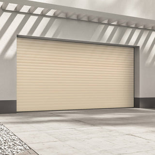 Image: Gliderol Electric Insulated Roller Garage Door from 2452 to 2910mm Wide - Light Ivory