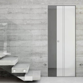 Image: Gogar 8mm Obscure Glass - Obscure Printed Design - Single Absolute Pocket Door