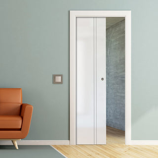 Image: Gogar 8mm Obscure Glass - Obscure Printed Design - Single Evokit Glass Pocket Door