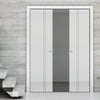 Gogar 8mm Obscure Glass - Clear Printed Design - Double Evokit Pocket Door