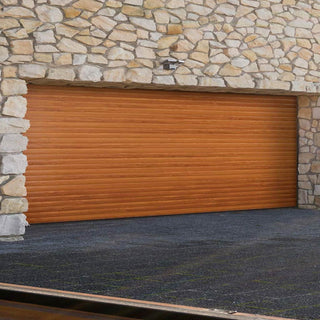 Image: Gliderol Electric Insulated Roller Garage Door from 4291 to 4710mm Wide - Golden Oak