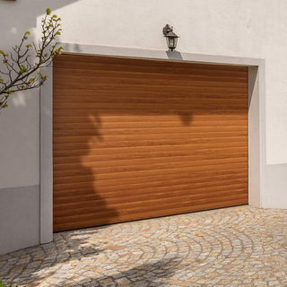 Image: Gliderol Electric Insulated Roller Garage Door from 1995 to 2146mm Wide - Golden Oak