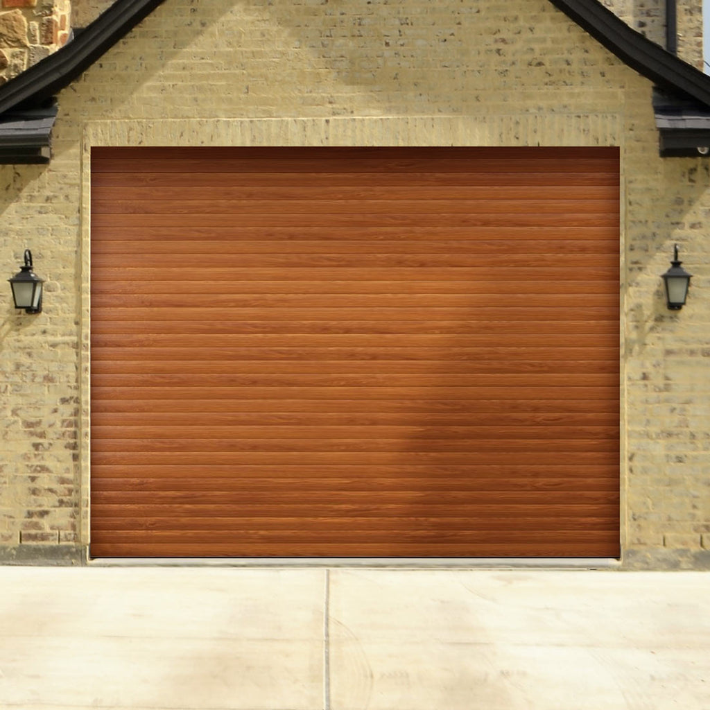 Gliderol Electric Insulated Roller Garage Door from 1900 to 1994mm Wide - Laminated Golden Oak