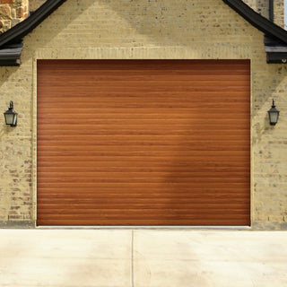 Image: Gliderol Electric Insulated Roller Garage Door from 1900 to 1994mm Wide - Laminated Golden Oak