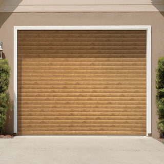Image: Gliderol Electric Insulated Roller Garage Door from 1995 to 2146mm Wide - Laminated Irish Oak