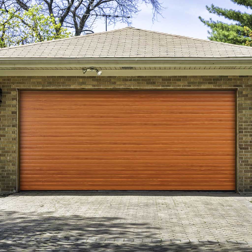 Gliderol Electric Insulated Roller Garage Door from 2452 to 2910mm Wide - Golden Oak