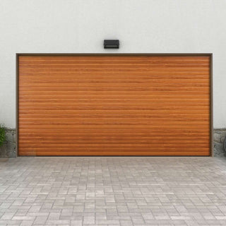 Image: Gliderol Electric Insulated Roller Garage Door from 3360 to 4290mm Wide - Laminated Golden Oak