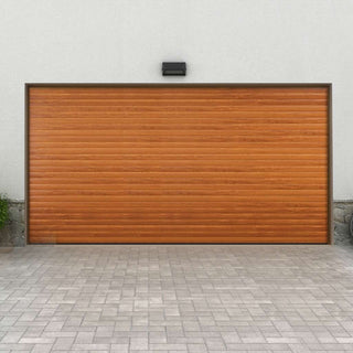 Image: Gliderol Electric Insulated Roller Garage Door from 3360 to 4290mm Wide - Laminated Golden Oak