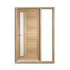 Goodwood Exterior Oak Door and Frame Set - Frosted Double Glazing - One Unglazed Side Screen, From LPD Joinery