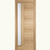 Part L Compliant Geneva Exterior Oak Door and Frame Set - Frosted Double Glazing - One Side Screen, From LPD Joinery