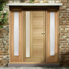 Goodwood Exterior Oak Door and Frame Set - Frosted Double Glazing - Two Side Screens, From LPD Joinery