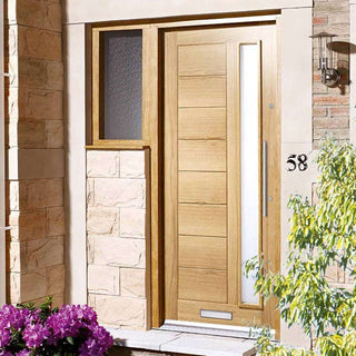 Image: Goodwood External Oak Front Door - Frosted Double Glazing