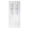 Grainger Grained Internal PVC Door Pair - Kinross Fusion Blue, Leaded Style Glass