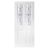 Grainger Grained Internal PVC Door Pair - Kinross Fusion Blue, Leaded Style Glass