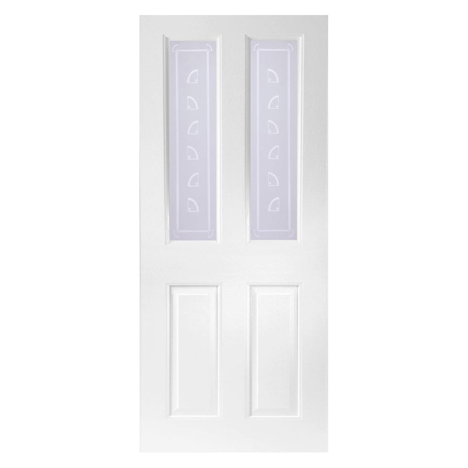 White PVC door on white background