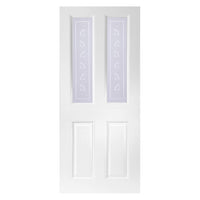 Grainger Internal PVC Door Pair - Bancroft Sandblasted Design Glass