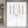 Grainger Grained Internal PVC Door Pair - 3 Bevel Style Glass