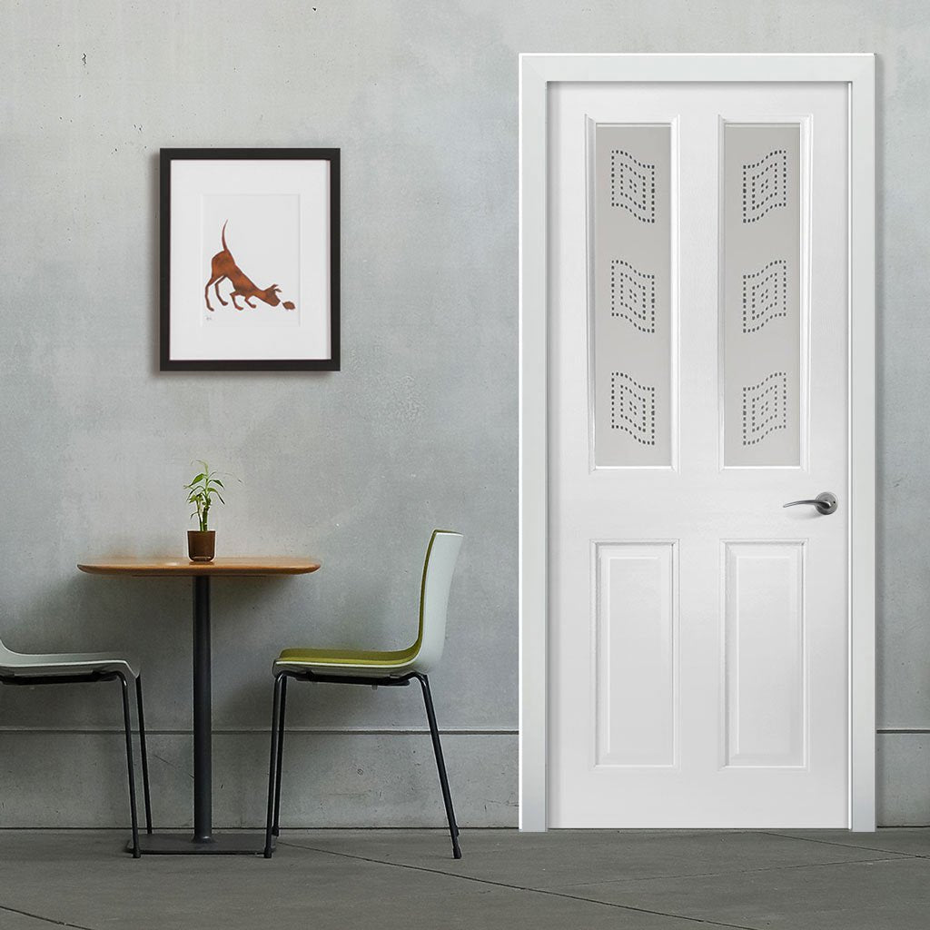 White PVC grainger internal door mansfield sandblasted d