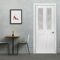 White PVC grainger internal door mansfield sandblasted d