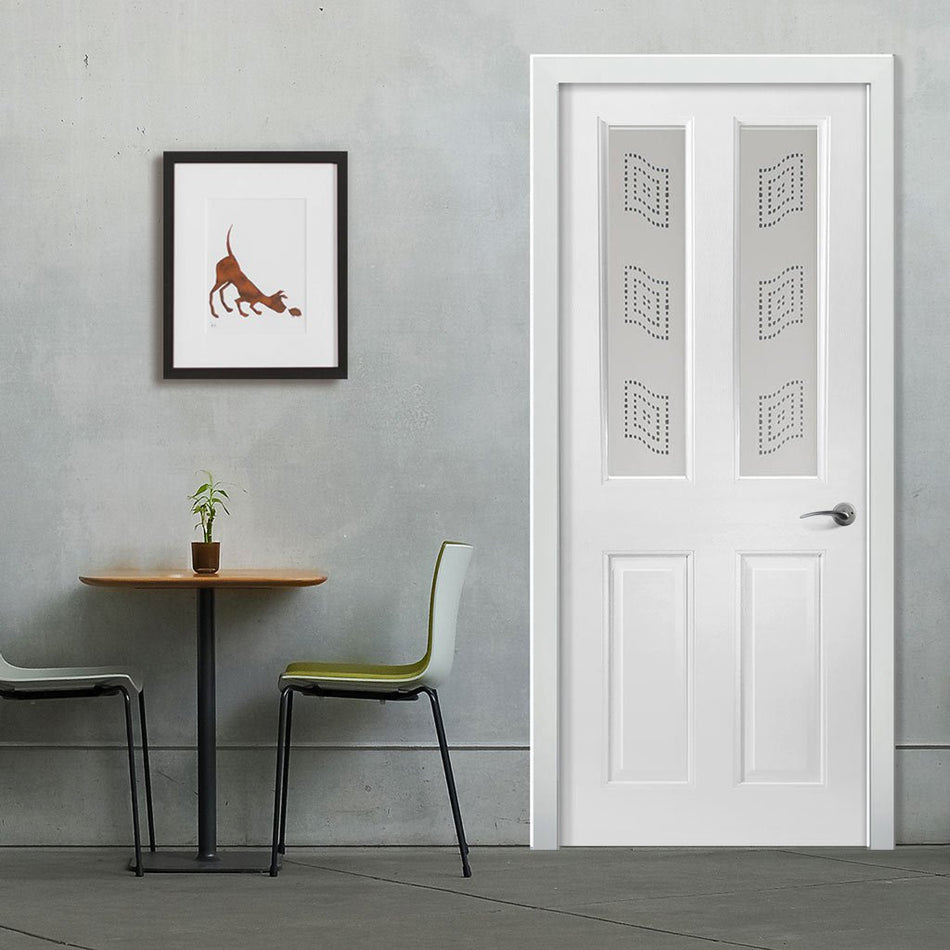 White PVC grainger internal door mansfield sandblasted d