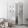 Grainger Grained Internal PVC - Fusion 2 Blue, Sandblasted Style Glass