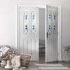 Grainger Grained Internal PVC - Fusion 2 Blue, Sandblasted Style Glass