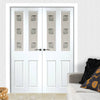 Grainger Internal PVC Door Pair - Beaumont Sandblasted Design Glass