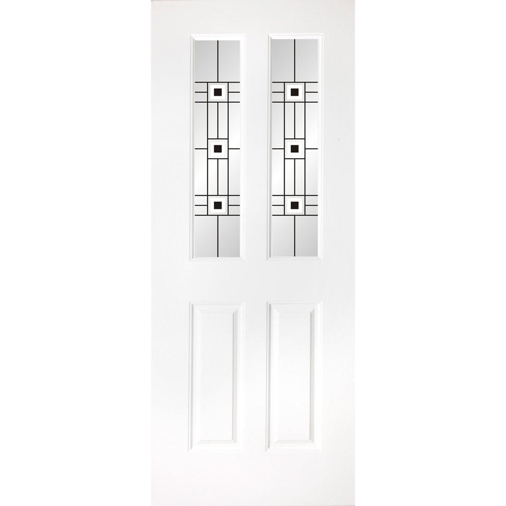 Grainger Grained PVC Door Pair - DecraResin 2 Style Glass
