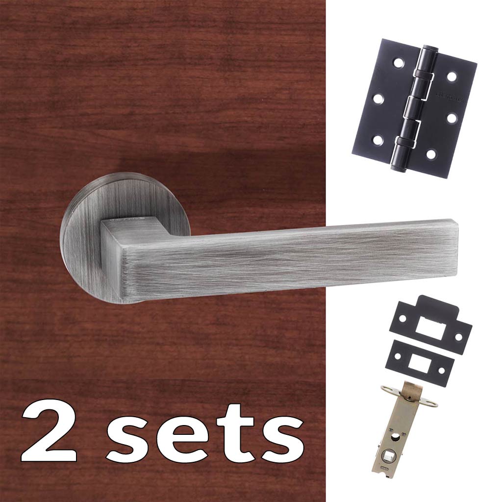 Two Pack Forme Asti Designer Lever on Minimal Round Rose - Urban Graphite