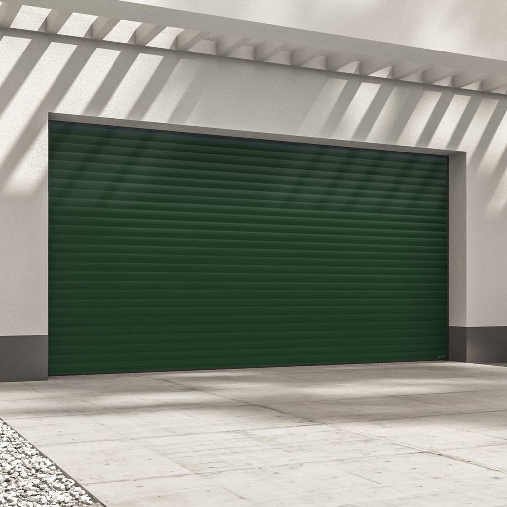 Gliderol Electric Insulated Roller Garage Door from 2911 to 3359mm Wide - Green Fir