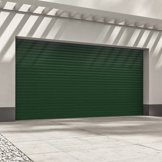 Image: Gliderol Electric Insulated Roller Garage Door from 2911 to 3359mm Wide - Green Fir