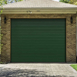 Image: Gliderol Electric Insulated Roller Garage Door from 1900 to 1994mm Wide - Green Fir