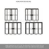 Room Divider - Greenwich Black Clear Glass Prefinished Industrial Double Doors with Narrow Double Sides