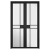 W4 Greenwich Room Divider Door & Frame Kit - Clear Glass - Black Primed - 2031x1246mm Wide