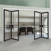 Four Folding Doors & Frame Kit - Greenwich 2+2 - Clear Glass - Black Primed