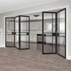 Five Folding Doors & Frame Kit - Greenwich 3+2 - Clear Glass - Black Primed