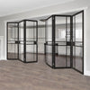 Six Folding Doors & Frame Kit - Greenwich 3+3 - Clear Glass - Black Primed