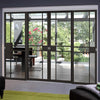 Four Sliding Doors and Frame Kit - Greenwich Door - Clear Glass - Black Primed