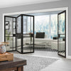 Four Folding Doors & Frame Kit - Greenwich 3+1 - Clear Glass - Black Primed