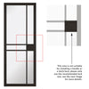 Double Sliding Door & Wall Track - Greenwich Door - Clear Glass - Black Primed