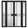 W6 Greenwich Room Divider Door & Frame Kit - Clear Glass - Black Primed - 2031x1904mm Wide