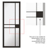 Single Sliding Door & Wall Track - Greenwich Door - Clear Glass - Black Primed
