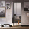 Greenwich Black Primed Absolute Evokit Single Pocket Door - Clear Glass