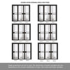 ThruEasi Room Divider - Greenwich Black Clear Glass Prefinished Double Doors with Single Side
